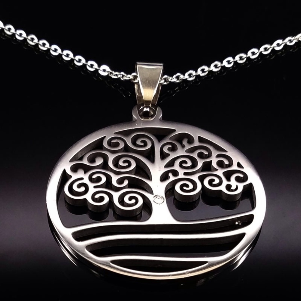 ❤️ STAINLESS STEEL TREE OF LIFE NECKLACE ⭐️ 1 LEFT - Picture 4 of 4